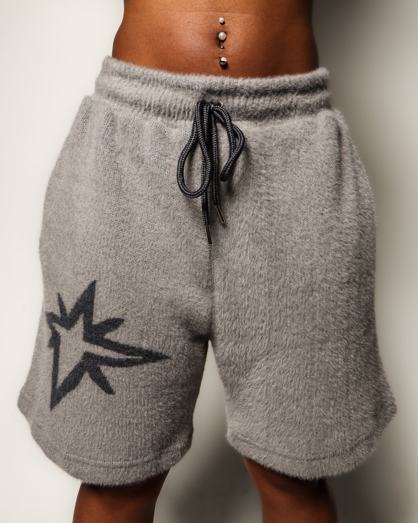 Slate Mohair Shorts